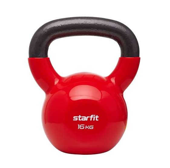 Гиря виниловая StarFit DB-401 16 кг красный Гиря виниловая StarFit DB-401 16 кг красный