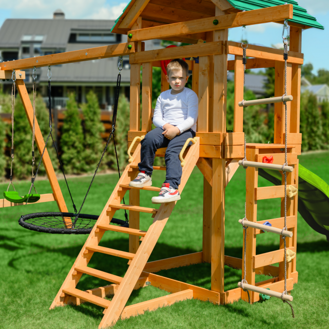 Детский игровой комплекс UNIX Kids (6 in 1) Light Green Детский игровой комплекс UNIX Kids (6 in 1) Light Green
