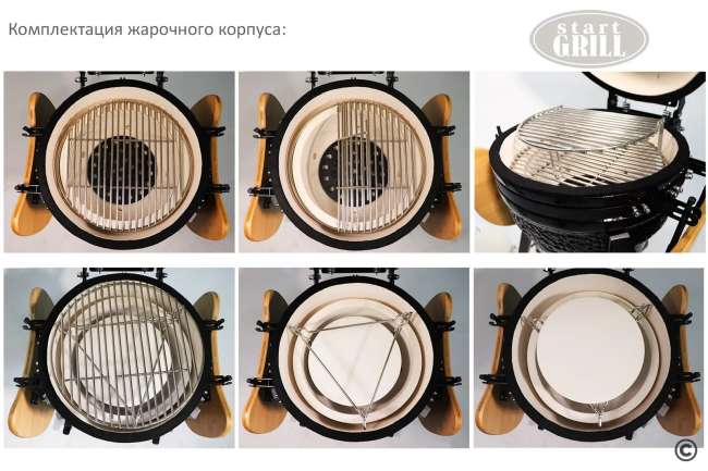 Керамический гриль-барбекю Start Grill 16 дюймов (зеленый) (39,8 см)