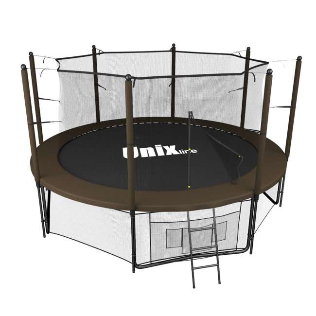 Батут с сеткой UNIX line 12 ft Black / Brown (inside)