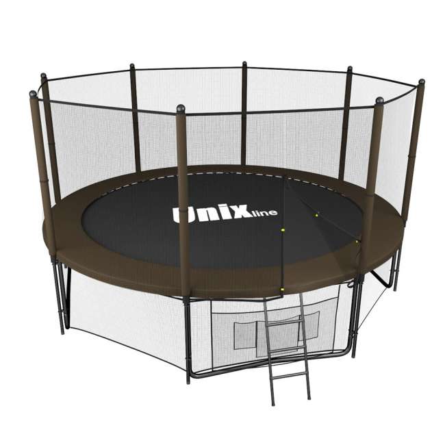 Батут с сеткой UNIX line 12 ft Black / Brown (outside) Батут с сеткой UNIX line 12 ft Black / Brown (outside)