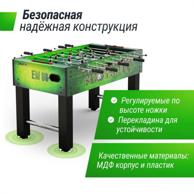 Игровой стол UNIX Line Футбол - Кикер (140х74 cм) Green Игровой стол UNIX Line Футбол - Кикер (140х74 cм) Green