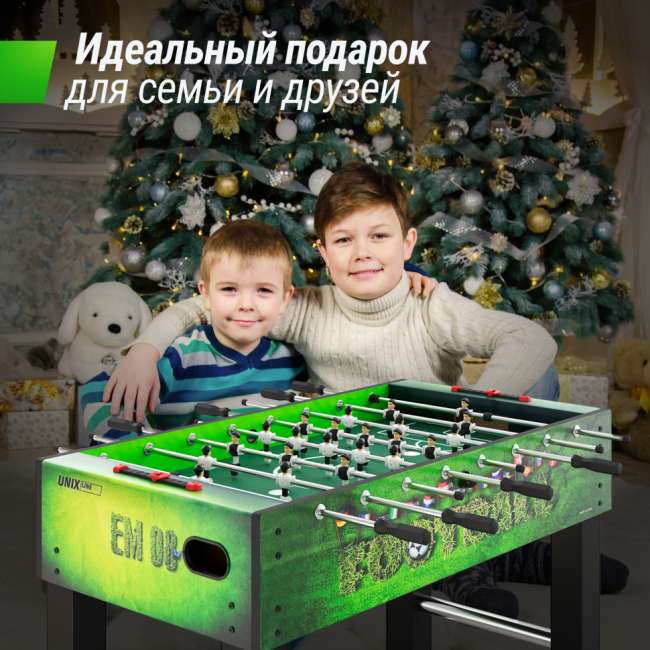 Игровой стол UNIX Line Футбол - Кикер (140х74 cм) Green Игровой стол UNIX Line Футбол - Кикер (140х74 cм) Green
