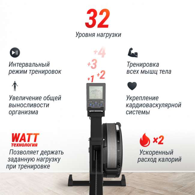 Гребной тренажер UNIX Fit Air Magnetic Rower-X Black Гребной тренажер UNIX Fit Air Magnetic Rower-X Black