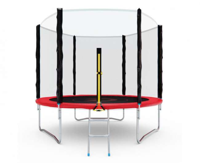 Батут с сеткой DFC PELPO 8 ft с лестницей RED