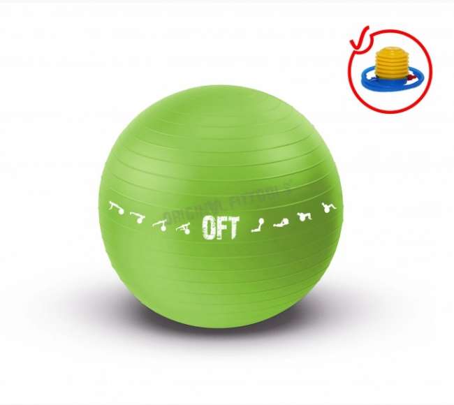 Гимнастический мяч 65 см Original FitTools FT-GBPRO-65GN с насосом Гимнастический мяч 65 см Original FitTools FT-GBPRO-65GN с насосом