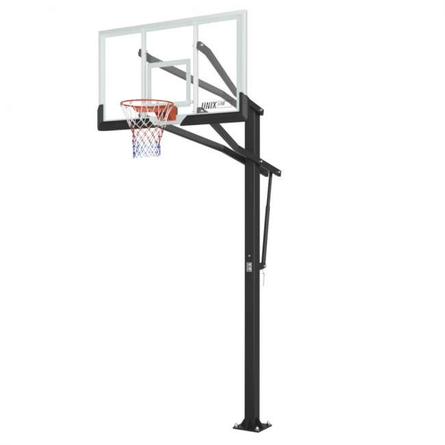 Баскетбольная стойка стационарная UNIX Line B-Stand-TG PRO 72"x42" R45 H230-305 см Баскетбольная стойка стационарная UNIX Line B-Stand-TG PRO 72"x42" R45 H230-305 см